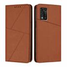 For ZTE Libero 5G II Strong Magnetic Frosted Flip Leather Phone Case(Coffee Color) - 1
