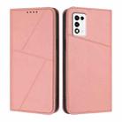 For ZTE Libero 5G III Strong Magnetic Frosted Flip Leather Phone Case(Pink) - 1