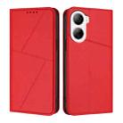 For ZTE Libero 5G IV Strong Magnetic Frosted Flip Leather Phone Case(Red) - 1