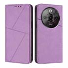 For ZTE Nubia Focus Pro Strong Magnetic Frosted Flip Leather Phone Case(Light Purple) - 1