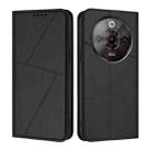 For ZTE Nubia Focus Pro Strong Magnetic Frosted Flip Leather Phone Case(Black) - 1