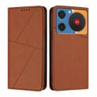 For ZTE nubia Music Strong Magnetic Frosted Flip Leather Phone Case(Coffee Color) - 1