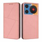 For ZTE nubia Music Strong Magnetic Frosted Flip Leather Phone Case(Pink) - 1