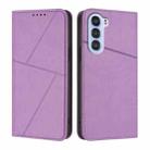 For ZTE nubia S 5G A403ZT Strong Magnetic Frosted Flip Leather Phone Case(Light Purple) - 1