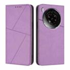 For ZTE nubia Z50S Pro Strong Magnetic Frosted Flip Leather Phone Case(Light Purple) - 1