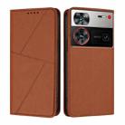 For ZTE nubia Z60 Ultra Strong Magnetic Frosted Flip Leather Phone Case(Coffee Color) - 1