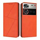 For ZTE nubia Z60 Ultra Strong Magnetic Frosted Flip Leather Phone Case(Orange) - 1