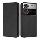 For ZTE nubia Z60 Ultra Strong Magnetic Frosted Flip Leather Phone Case(Black) - 1