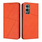 For OnePlus 9 Pro Strong Magnetic Frosted Flip Leather Phone Case(Orange) - 1