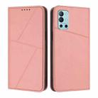 For OnePlus 9R Strong Magnetic Frosted Flip Leather Phone Case(Pink) - 1