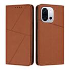 For OnePlus 13T Strong Magnetic Frosted Flip Leather Phone Case(Coffee Color) - 1