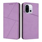 For OnePlus 13T Strong Magnetic Frosted Flip Leather Phone Case(Light Purple) - 1