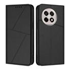 For OnePlus Ace 5 Strong Magnetic Frosted Flip Leather Phone Case(Black) - 1
