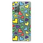 For Samsung Galaxy Note20 Shockproof Painted Transparent TPU Protective Case(Hearts) - 1