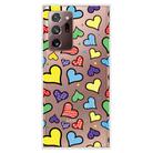 For Samsung Galaxy Note20 Ultra Shockproof Painted Transparent TPU Protective Case(Hearts) - 1