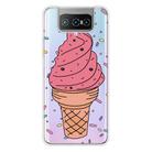 For Asus Zenfone 7 ZS670KS Shockproof Painted Transparent TPU Protective Case(Ice Cream) - 1