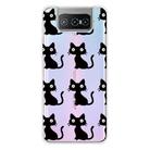 For Asus Zenfone 7 ZS670KS Shockproof Painted Transparent TPU Protective Case(Black Cats) - 1
