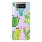 For Asus Zenfone 7 ZS670KS Shockproof Painted Transparent TPU Protective Case(Cactus) - 1