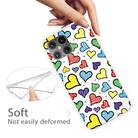 For iPhone 12 mini Shockproof Painted Transparent TPU Protective Case(Hearts) - 3