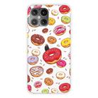 For iPhone 12 / 12 Pro Shockproof Painted Transparent TPU Protective Case(Donuts) - 1
