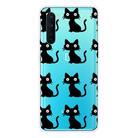 For OnePlus Nord Shockproof Painted Transparent TPU Protective Case(Black Cats) - 1