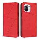 For Xiaomi Mi 11 Strong Magnetic Frosted Flip Leather Phone Case(Red) - 1