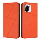 For Xiaomi Mi 11 Strong Magnetic Frosted Flip Leather Phone Case(Orange) - 1