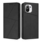 For Xiaomi Mi 11 Strong Magnetic Frosted Flip Leather Phone Case(Black) - 1
