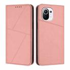 For Xiaomi Mi 11 Strong Magnetic Frosted Flip Leather Phone Case(Pink) - 1