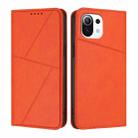 For Xiaomi Mi 11 Lite Strong Magnetic Frosted Flip Leather Phone Case(Orange) - 1