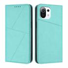 For Xiaomi Mi 11 Lite Strong Magnetic Frosted Flip Leather Phone Case(Light Blue) - 1