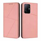 For Xiaomi 11T Strong Magnetic Frosted Flip Leather Phone Case(Pink) - 1