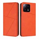 For Xiaomi 13 Strong Magnetic Frosted Flip Leather Phone Case(Orange) - 1
