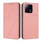 For Xiaomi 13 Strong Magnetic Frosted Flip Leather Phone Case(Pink) - 1