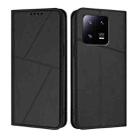 For Xiaomi 13 Pro Strong Magnetic Frosted Flip Leather Phone Case(Black) - 1