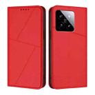 For Xiaomi 14 Strong Magnetic Frosted Flip Leather Phone Case(Red) - 1