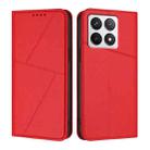 For Xiaomi 14T Strong Magnetic Frosted Flip Leather Phone Case(Red) - 1