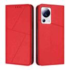For Xiaomi 13 Lite / Civi 2 Strong Magnetic Frosted Flip Leather Phone Case(Red) - 1