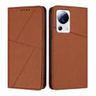 For Xiaomi 13 Lite / Civi 2 Strong Magnetic Frosted Flip Leather Phone Case(Coffee Color) - 1
