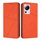 For Xiaomi 13 Lite / Civi 2 Strong Magnetic Frosted Flip Leather Phone Case(Orange) - 1
