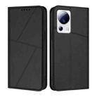 For Xiaomi 13 Lite / Civi 2 Strong Magnetic Frosted Flip Leather Phone Case(Black) - 1