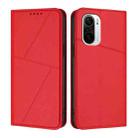 For Xiaomi Poco F3 / Redmi K40 Strong Magnetic Frosted Flip Leather Phone Case(Red) - 1