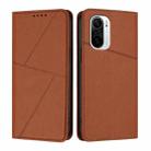 For Xiaomi Poco F3 / Redmi K40 Strong Magnetic Frosted Flip Leather Phone Case(Coffee Color) - 1