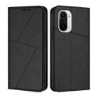 For Xiaomi Poco F3 / Redmi K40 Strong Magnetic Frosted Flip Leather Phone Case(Black) - 1