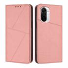 For Xiaomi Poco F3 / Redmi K40 Strong Magnetic Frosted Flip Leather Phone Case(Pink) - 1