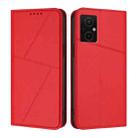 For Xiaomi Poco M5 Strong Magnetic Frosted Flip Leather Phone Case(Red) - 1