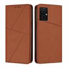 For Xiaomi Poco M5 Strong Magnetic Frosted Flip Leather Phone Case(Coffee Color) - 1
