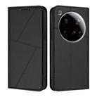 For Xiaomi 15 Ultra Strong Magnetic Frosted Flip Leather Phone Case(Black) - 1