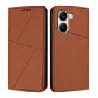 For Xiaomi Poco X7 Pro Strong Magnetic Frosted Flip Leather Phone Case(Coffee Color) - 1