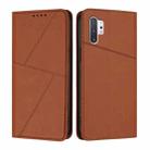 For Samsung Galaxy Note10+ 5G Strong Magnetic Frosted Flip Leather Phone Case(Coffee Color) - 1